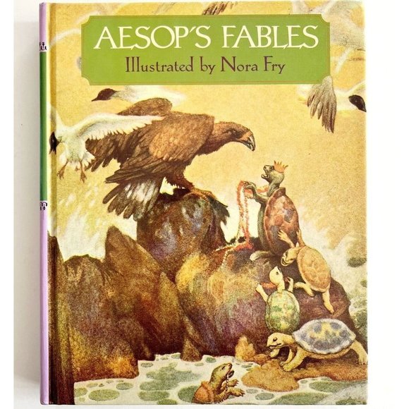 1988 Aesop's Fables Fairy Tales Illustrated First Longmeadow Edition HC SSVINHC - Picture 2 of 9
